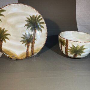 Tabletops Lifestyles "FIGI" Plate and 6" bowl (NOTE) (919)